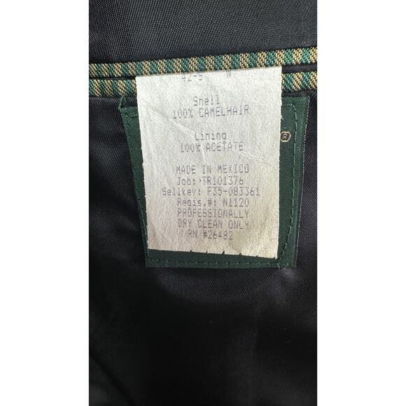 Palm Beach Camal Hair Black Two Button Sport Coat Measures a 44R - Picture 9 of 16